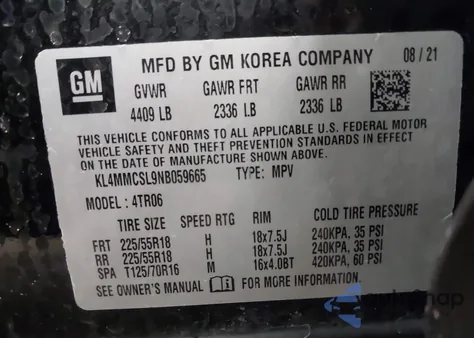 2022 Buick Encore Gx Awd Preferred from USA, damaged, VIN KL4MMCSL9NB059665